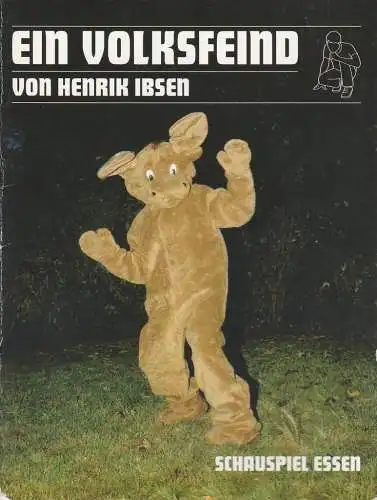 Theater und Philharmonie Essen, Schauspiel Essen, Berger Bergmann, Anselm Weber, Sabine Reich, Sascha Kölzow, Sabine Wagner, Diana Küster ( Probenfotos ): Programmheft Henrik Ibsen EIN VOLKSFEIND Grillo Theater 2009. 