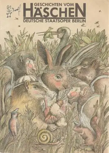 Deutsche Staatsoper Berlin DDR, Ines Helmstädter, Schulz / Labowski: Programmheft GESCHICHTEN VOM HÄSCHEN Deutsche Staatsoper Berlin DDR 1984. 