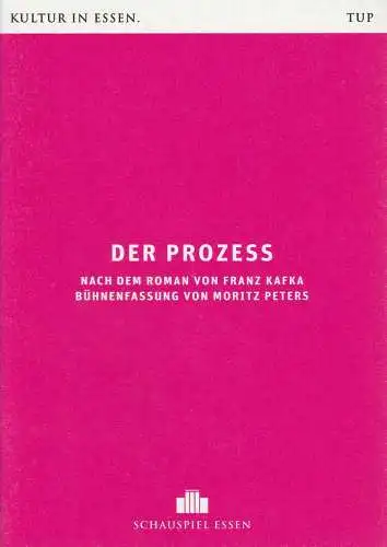 Theater und Philharmonie Essen, Schauspiel Essen, Berger Bergmann, Christian Tombeil, Anna-Sophia Güther, Jan Frerichs, Martin Kaufhold ( Probenfotos ): Programmheft Franz Kafka DER PROZESS  Grillo Theater 2013. 