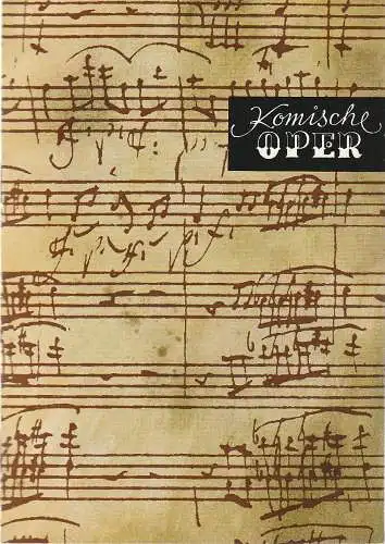 Komische Oper Berlin: Programmheft 2. SINFONIEKONZERT ORCHESTER  KOMISCHE OPER  5. November 1972. 