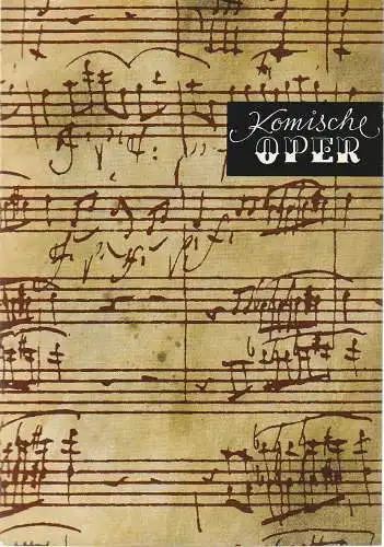 Komische Oper Berlin, Christina Laabs: Programmheft 2. SONDERKONZERT ORCHESTER  KOMISCHE OPER 24. März 1974. 