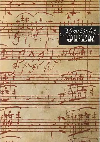 Komische Oper Berlin, Christina Laabs: Programmheft 3. SONDERKONZERT ORCHESTER  KOMISCHE OPER 16. Juni 1974. 