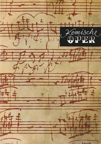 Komische Oper Berlin, Christina Laabs: Programmheft 2. SINFONIEKONZERT ORCHESTER  KOMISCHE OPER 8. November 1974. 
