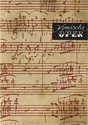 Komische Oper Berlin, Christina Laabs: Programmheft 2. SINFONIEKONZERT ORCHESTER  KOMISCHE OPER 6. November 1975. 