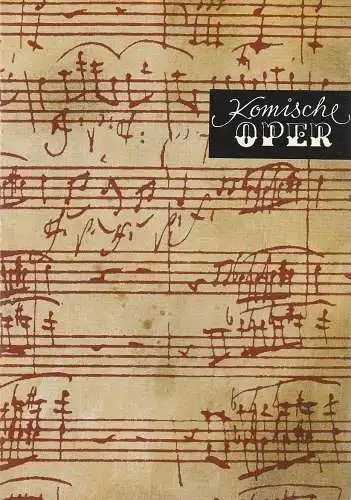 Komische Oper Berlin: Programmheft 3. SINFONIEKONZERT ORCHESTER  KOMISCHE OPER 4. Dezember 1975. 