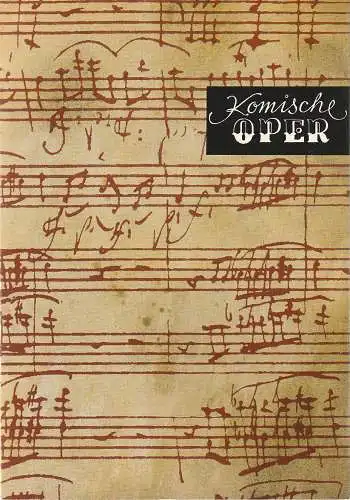 Komische Oper Berlin: Programmheft 1. SONDERKONZERT ORCHESTER  KOMISCHE OPER 8.+ 9. Januar 1976. 
