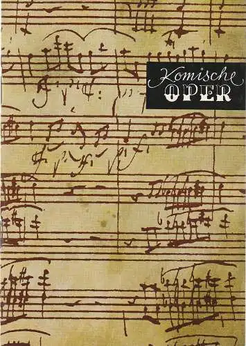 Komische Oper Berlin: Programmheft 4. SINFONIEKONZERT DES ORCHESTERS DER  KOMISCHEN OPER 29. Januar 1976 Spielzeit 1975 / 76. 