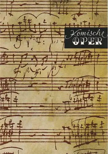 Komische Oper Berlin, Frank Schneider: Programmheft 5. SINFONIEKONZERT ORCHESTER  KOMISCHE OPER 24. Februar 1976. 