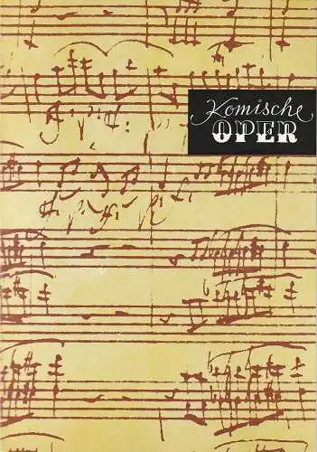 Komische Oper Berlin: Programmheft 1. SONDERKONZERT ORCHESTER  KOMISCHE OPER 23. September 1976. 