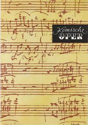 Komische Oper Berlin: Programmheft 3. SONDERKONZERT ORCHESTER  KOMISCHE OPER 21. November 1976. 
