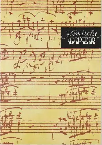 Komische Oper Berlin, Frank Schneider: Programmheft 5. SINFONIEKONZERT ORCHESTER  KOMISCHE OPER 24.Februar 1977. 