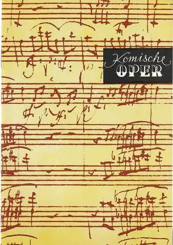 Komische Oper Berlin: Programmheft 4. SINFONIEKONZERT ORCHESTER  KOMISCHE OPER 12. Januar 1978. 
