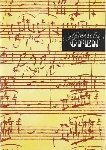 Komische Oper Berlin: Programmheft 7. SINFONIEKONZERT DES ORCHESTERS DER  KOMISCHEN OPER 18. Mai 1978 Spielzeit 1977 / 78. 