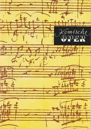 Komische Oper Berlin: Programmheft 2. SINFONIEKONZERT ORCHESTER  KOMISCHE OPER 2. November 1978. 