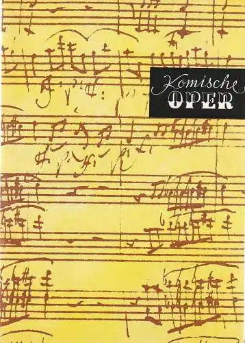 Komische Oper Berlin, Ch. Laabs: Programmheft 4. SINFONIEKONZERT ORCHESTER  KOMISCHE OPER 26. April 1979. 
