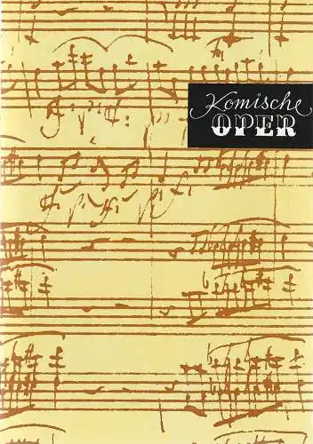 Komische Oper Berlin, Gerhard Müller, Stephan Stompor: Programmheft EIN UNVERGESSENES KAPITEL Komische Oper Matinee Foyer 5. April 1992 Spielzeit 1991 / 92. 