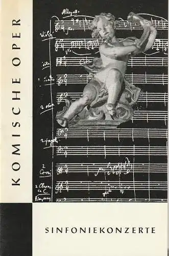 Komische Oper Berlin, Horst Seeger, Martin Vogler, Dietrich Kaufmann: Programmheft 4. SINFONIEKONZERT DES ORCHESTERS DER  KOMISCHEN OPER 23. Janaur 1964 Spielzeit 1963 / 64.