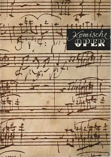 Komische Oper Berlin, Horst Seeger, Martin Vogler: Programmheft 8. SINFONIEKONZERT ORCHESTER  KOMISCHE OPER 23. Juni 1967. 