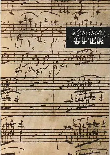 Komische Oper Berlin: Programmheft 4. SINFONIEKONZERT DES ORCHESTERS DER  KOMISCHEN OPER 15. Februar 1968 Spielzeit 1967 / 68. 