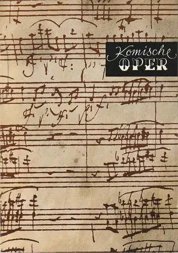 Komische Oper Berlin: Programmheft 7. SINFONIEKONZERT DES ORCHESTERS DER  KOMISCHEN OPER 6. Juni 1968 Spielzeit 1967 / 68. 