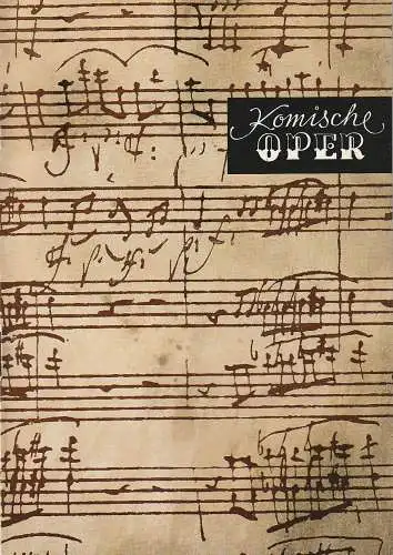 Komische Oper Berlin: Programmheft DRITTES JUGENDKONZERT DES ORCHESTERS DER  KOMISCHEN OPER 13. April 1969 Spielzeit 1968 / 69. 