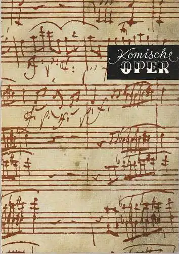 Komische Oper Berlin: Programmheft 3. SINFONIEKONZERT DES ORCHESTERS DER  KOMISCHEN OPER 14. Janaur 1971 Spielzeit 1970 / 71. 