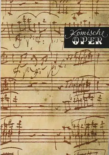 Komische Oper Berlin: Programmheft 7. SINFONIEKONZERT ORCHESTER  KOMISCHE OPER 8. April 1971. 
