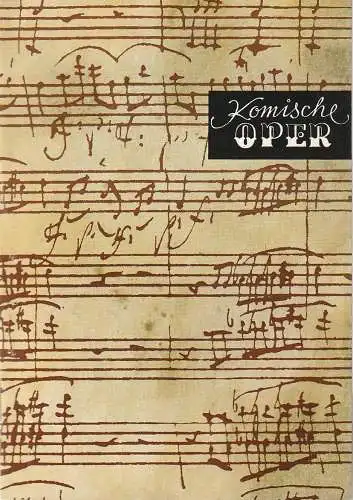 Komische Oper Berlin: Programmheft 2. SINFONIEKONZERT ORCHESTER  KOMISCHE OPER 4. November 1971. 
