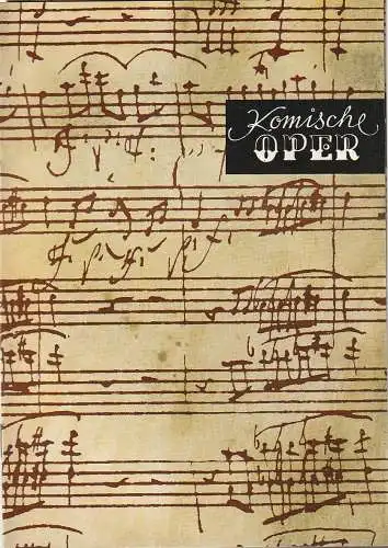 Komische Oper Berlin: Programmheft 3. SINFONIEKONZERT DES ORCHESTERS DER  KOMISCHEN OPER 16. Dezember 1971 Spielzeit 1971 / 72. 