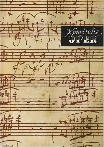 Komische Oper Berlin: Programmheft 4. SINFONIEKONZERT DES ORCHESTERS DER  KOMISCHEN OPER 10. Februar 1972 Spielzeit 1971 / 72. 