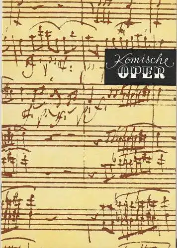 Komische Oper Berlin, Gerhard Müller, Frank Schneider, Dietrich Kaufmann: Programmheft WEIHNACHTSKONZERT I UND II CAMERATA MUSICA Komische Oper 1986. 