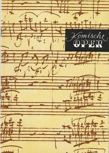 Komische Oper Berlin, Gerhard Müller, Frank Schneider, Dietrich Kaufmann: Programmheft 3. SINFONIEKONZERT ORCHESTER  KOMISCHE OPER 8. Januar 1987. 