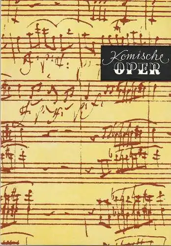 Komische Oper Berlin, Gerhard Müller, Dietrich Kaufmann: Programmheft WEIHNACHTLICHES KONZERT CAMERATA MUSICA 15. Dezember 1987 Spielzeit 1987 / 88.
