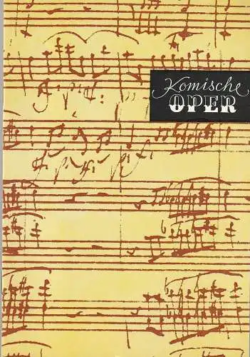 Komische Oper Berlin, Gerhard Müller, Dietrich Kaufmann: Programmheft SONDERKONZERT DES ORCHESTERS DER  KOMISCHEN OPER SILVESTER MIT MOZART 31. Dezember 1987 Spielzeit 1987 / 88.