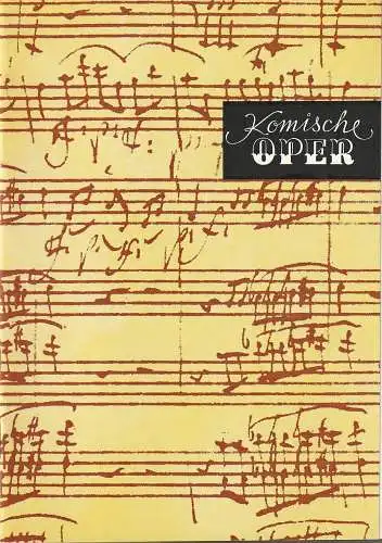 Komische Oper Berlin, Gerhard Müller, Dietrich Kaufmann: Programmheft SONDERKONZERT ZUM ABSCHLUß DER DDR-MUSIKTAGE Komische Oper 1988. 