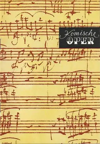 Komische Oper Berlin, Gerhard Müller: Programmheft OSTERKONZERT CAMERATA MUSICA 1. April 1988 Spielzeit 1987 / 88. 
