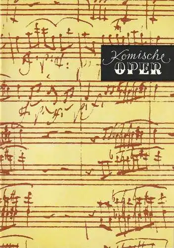 Komische Oper Berlin, Gerhard Müller, Frank Schneider: Programmheft 6. SINFONIEKONZERT ORCHESTER  KOMISCHE OPER 14. April 1988. 