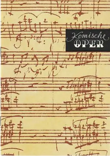 Komische Oper Berlin, Gerhard Müller, Dietrich Kaufmann: Programmheft 7. SINFONIEKONZERT CAMERATA MUSICA Komische Oper 1989. 