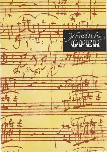 Komische Oper Berlin, Gerhard Müller, Frank Schneider: Programmheft GASTKONZERT ORCHESTER   KOMISCHE OPER Kulturhaus Schwedt 1989. 
