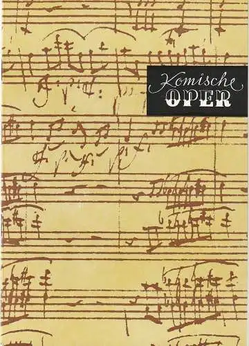 Komische Oper Berlin, Gerhard Müller, Dietrich Kaufmann: Programmheft OSTERKONZERT CAMERATA MUSICA 13. April 1990 Spielzeit 1989 / 90.