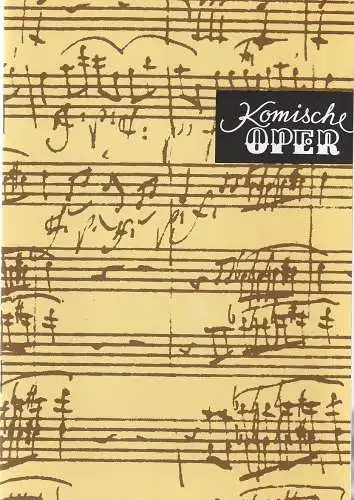 Komische Oper Berlin, Albert Kost,  Gerhard Müller: Programmheft 3. SINFONIEKONZERT DES ORCHESTERS DER  KOMISCHEN OPER  17. November 1994 Spielzeit 1994 / 95. 