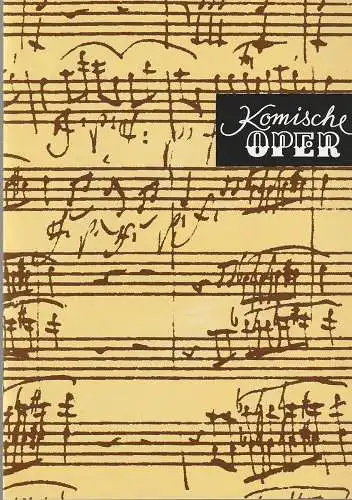 Komische Oper Berlin,  Albert Kost, Joachim Großkreutz, Malcolm Crowthers ( Fotos ): Programmheft 6. SINFONIEKONZERT ORCHESTER KOMISCHE OPER 28. März 1996. 