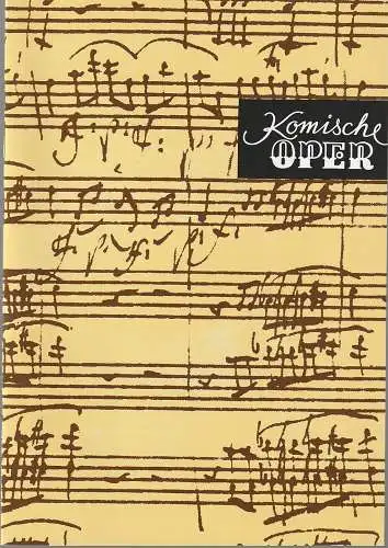 Komische Oper Berlin,  Albert Kost, Joachim Großkreutz: Programmheft 7. SINFONIEKONZERT ORCHESTER KOMISCHE OPER 18. April 1996. 