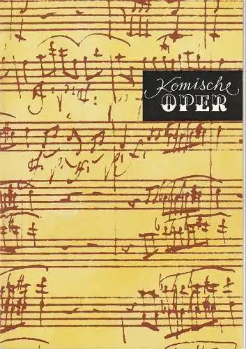Komische Oper Berlin, Eginhard Röhlig, Christina Laabs: Programmheft 1. SINFONIEKONZERT DES ORCHESTERS DER  KOMISCHEN OPER 11. Oktober 1979 Spielzeit 1979 / 80   zu den XXIII. Berliner Festtagen. 
