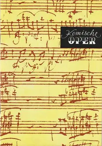 Komische Oper Berlin, Eginhard Röhlig: Programmheft SONDERKONZERT CAMERATA MUSICA 18. Februar 1981 Komische Oper  Spielzeit 1980 / 81. 