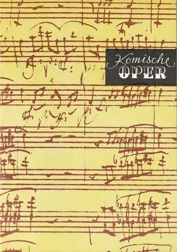 Komische Oper Berlin, Gerhard Müller, Frank Schneider, Dietrich Kaufmann: Programmheft 3. SINFONIEKONZERT ORCHESTER KOMISCHE OPER 5. Januar 1984. 
