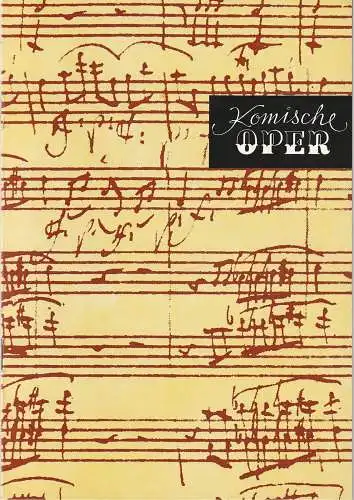 Komische Oper Berlin, Gerhard Müller: Programmheft OSTERKONZERT CAMERATA MUSICA 20. April 1984 Komische Oper. 