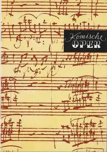 Komische Oper Berlin, Gerhard Müller, Dietrich Kaufmann: Programmheft 3. SINFONIEKONZERT DES ORCHESTERS DER  KOMISCHEN OPER 20. Dezember 1984 Spielzeit 1984 / 85. 