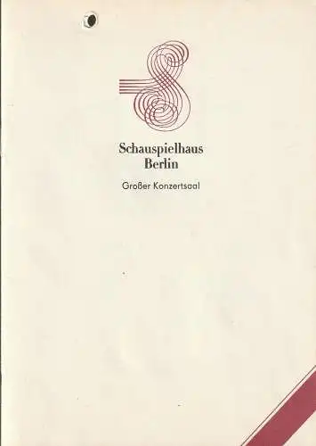 Schauspielhaus Hamburg, Hans Lessing, Dietmar Hiller, Rudolf Grüttner: Programmheft Mozart AVE VERUM CORPUS / Requiem d-Moll Schauspielhaus Hmb 1989. 