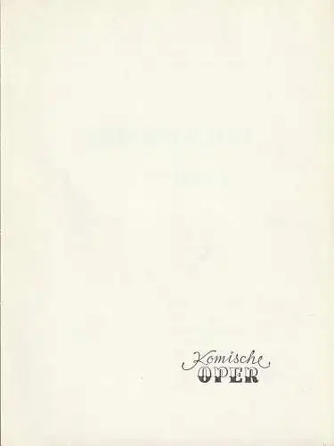 Komische Oper Berlin: Programmheft FOYER - KONZERT mit dem BERLINER KLAVIER-TRIO 8. März 1976 Foyer Komische Oper Spielzeit 1975 / 76. 